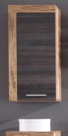 Badezimmer Hngeschrank Cancun in Nussbaum Satin und Touchwood dunkelbraun Badschrank 36 x 79 cm