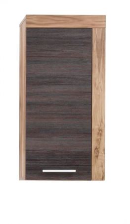 Badezimmer Hngeschrank Cancun in Nussbaum Satin und Touchwood dunkelbraun Badschrank 36 x 79 cm