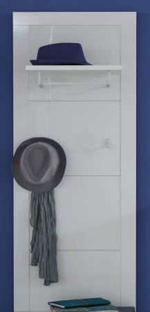 Wandgarderobe Garderobenpaneel Kito in Hochglanz wei Flurgarderobe 53 x 155 cm