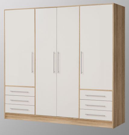 Kleiderschrank Jupiter Sonoma Eiche und weiß 207 cm