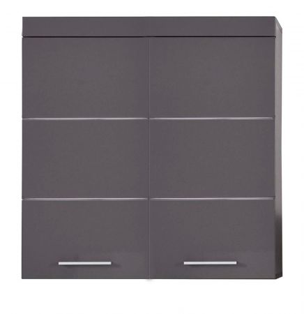 Bad Hngeschrank Amanda in grau Hochglanz Badschrank 73 x 77 cm