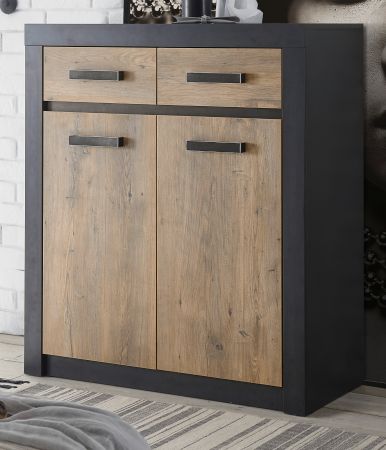 Kommode Beveren in Kastanie und Fresco grau Sideboard 92 x 105 cm