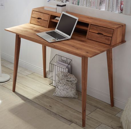 Schreibtisch Melbourne in Asteiche massiv gelt Laptoptisch fr Homeoffice 110 x 58 cm