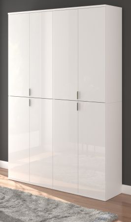 Kleiderschrank ProjektX in wei Hochglanz Mehrzweckschrank 122 x 193 cm