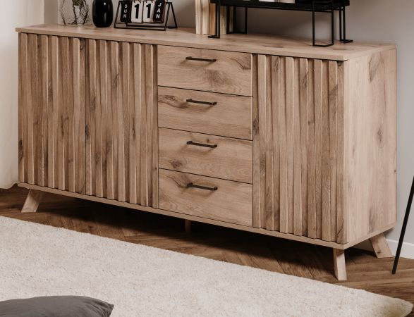 Sideboard Wellington in Schweden Eiche mit 3D-Reliefoptik Wohn- und Esszimmer Kommode 175 x 85 cm