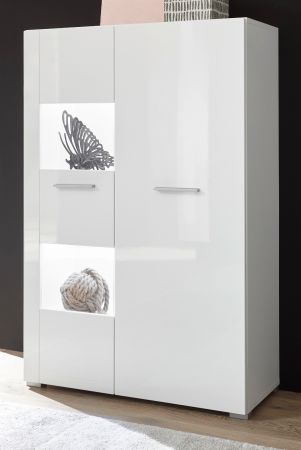 Vitrine Crucero in wei Hochglanz Wohn- und Esszimmer Vitrinenschrank 80 x 123 cm