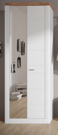 Garderobenschrank Michigan in wei matt und Viking Eiche Garderobe oder groer Schuhschrank 79 x 204 cm