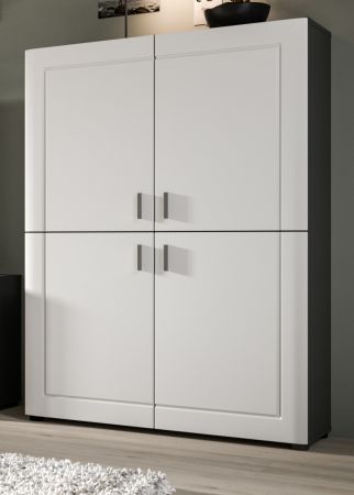 Highboard Lago in wei matt und grau Wohn- und Esszimmer Kommode 90 x 130 cm