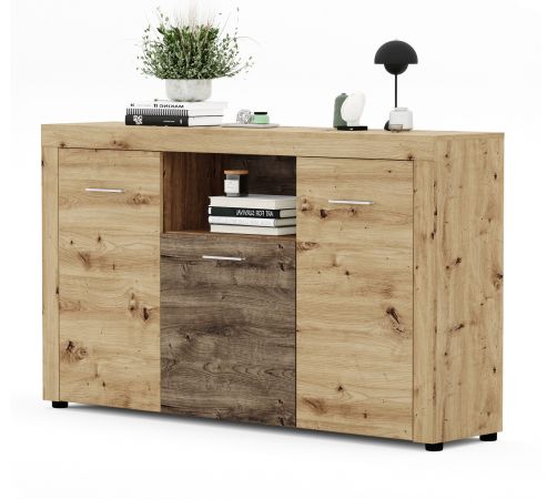 Sideboard Fly in Artisan Eiche und Ribbeck Eiche Wohn- und Esszimmer Kommode 152 x 89 cm