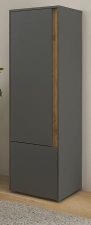 Aktenschrank Center in grau matt und Wotan Eiche Stauraumschrank fr Homeoffice und Bro 50 x 158 cm