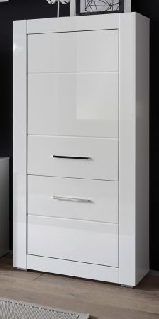 Highboard Carrara in wei Hochglanz Wohn- und Esszimmer Anrichte 65 x 142 cm