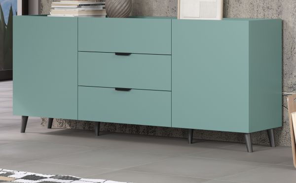 Sideboard Melton in dusk blue und grau Wohn- und Esszimmer Kommode 180 x 82 cm