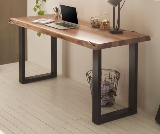 Schreibtisch Cartagena in Akazie massiv lackiert Computertisch fr Homeoffice und Bro 140 x 65 cm