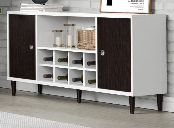 Click System Sideboard Evolution in wei und Wenge Lack Kommode mit Wechselfront 136 x 70 cm