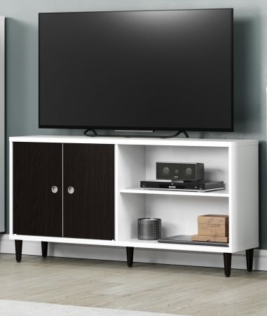 Click System TV-Lowboard Evolution in wei und Wenge Lack TV Unterteil mit Wechselfront 136 x 70 cm