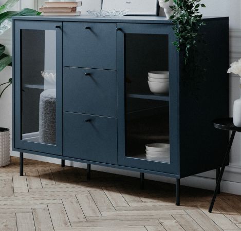 Kommode Caracas in blau Wohn- und Esszimmer Sideboard 120 x 90 cm