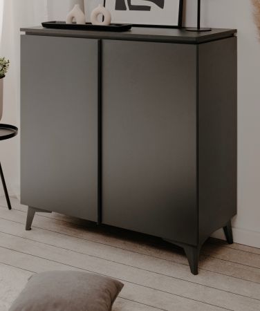 Kommode Bertrix in grau und Schiefer Wohn- und Esszimmer Sideboard 88 x 92 cm