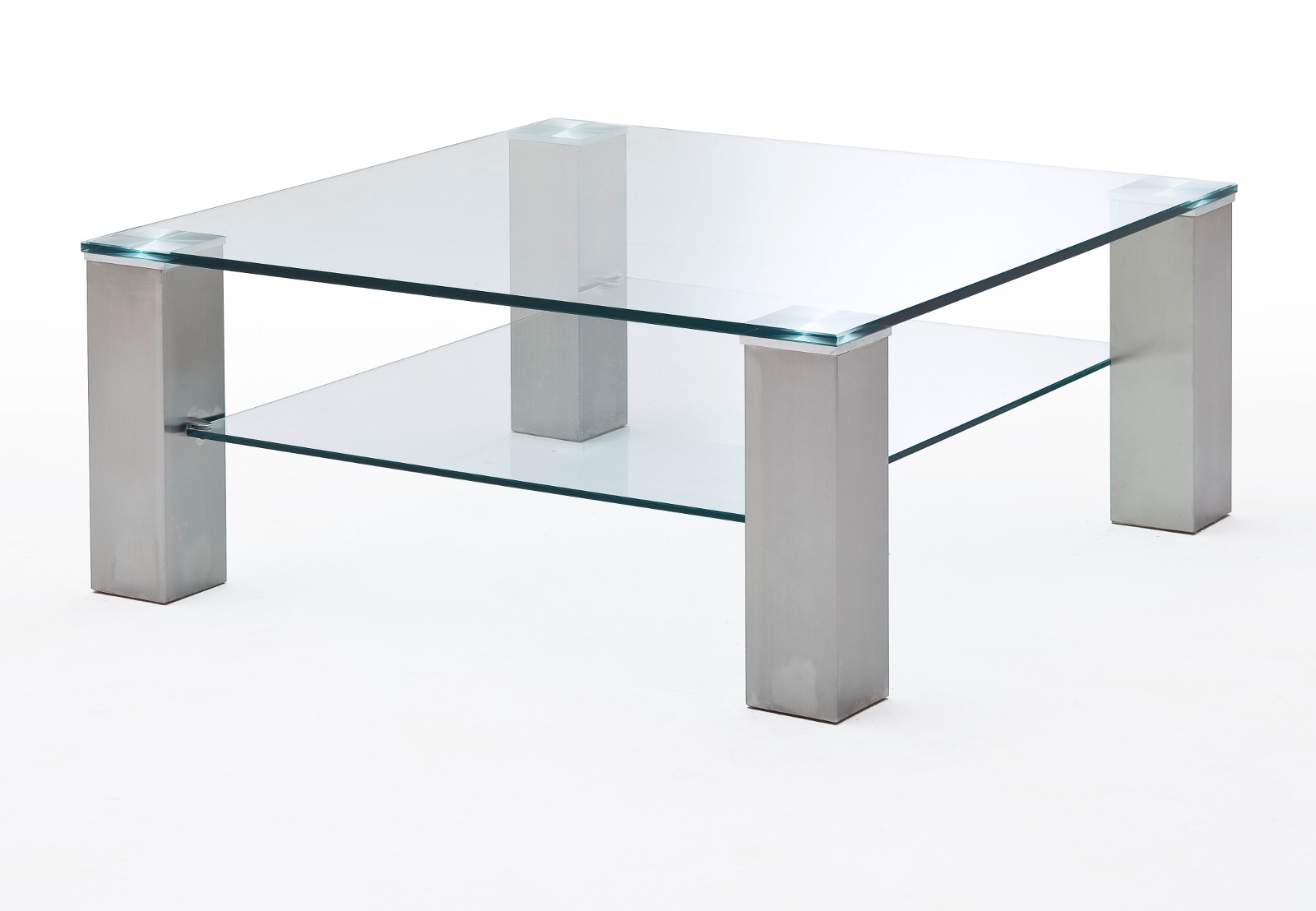 Couchtisch Asta Glas und Metall 90 cm