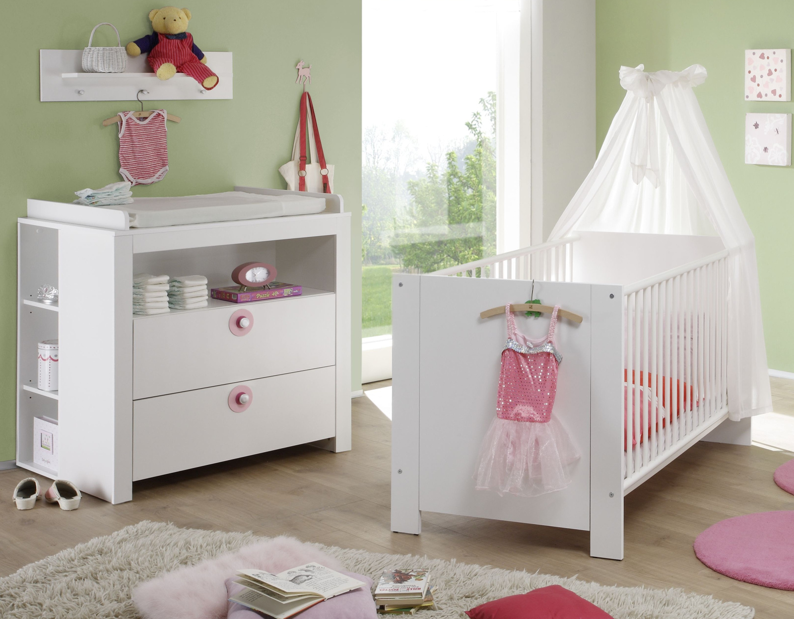 Babyzimmer Olivia weiß komplett Set 4-teilig