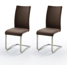 Freischwinger Stuhl Weiß x Arco Leder 2